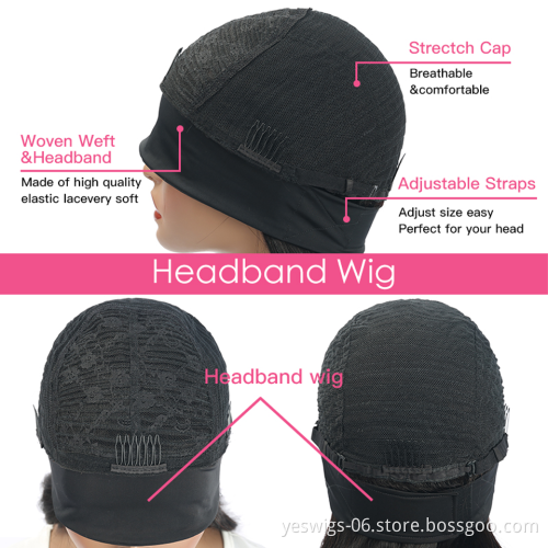 Cheap Wholesale Brazilian Human Hair Glueless Headband Wig Human Hair Body Wave Full Machine Made Non Lace Wigs For Black Women